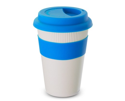 Copo fibra bambu com tampa 450ml com logotipo