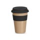 Copo fibra bambu com tampa 450ml com logotipo
