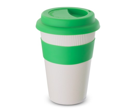 Copo fibra bambu com tampa 450ml com logotipo