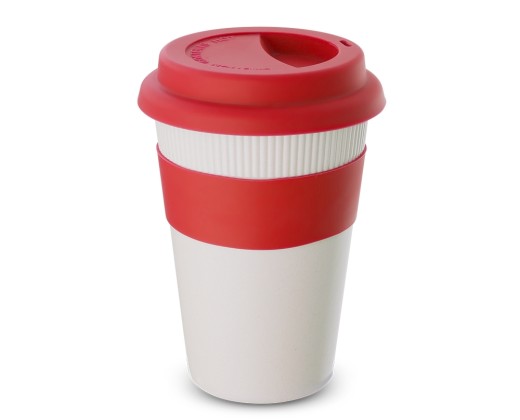 Copo fibra bambu com tampa 450ml com logotipo
