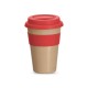 Copo fibra bambu com tampa 450ml com logotipo