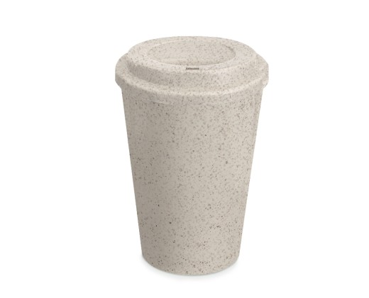 Copo fibra de arroz com tampa 400ml com logotipo