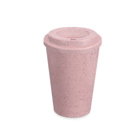 Copo fibra de arroz com tampa 400ml com logotipo