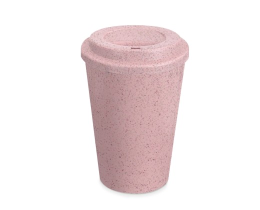 Copo fibra de arroz com tampa 400ml com logotipo