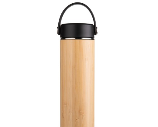 Garrafa térmica bambu 400ml com logotipo